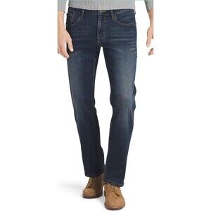 IZOD Mens Comfort Stretch Straight Fit Denim Jeans Dark Blue 38x29